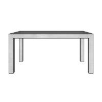 Alu-Holz-Tisch 1,60x0,50x0,75 m, weiße Holzplatte.png